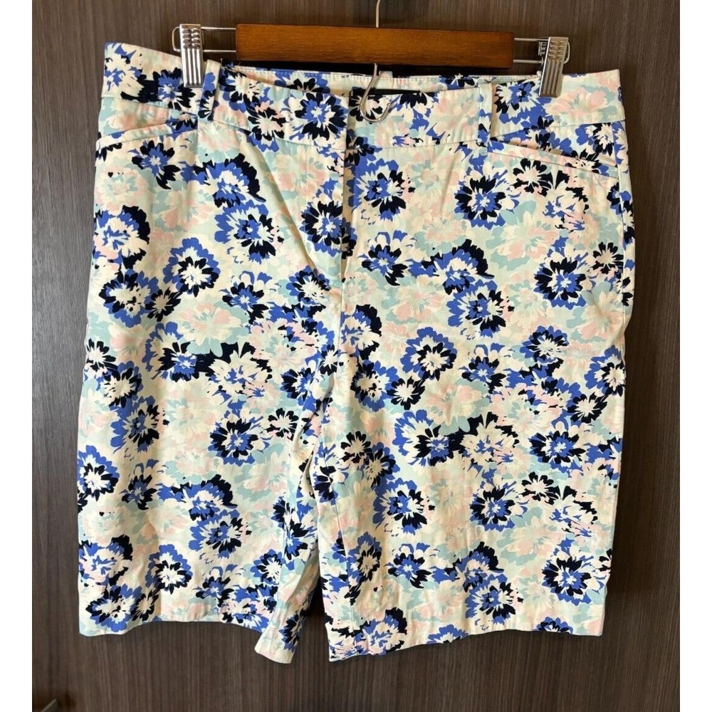 Talbots Chino Shorts Women's 10 Multicolor Cotton‎ Stretch Floral Coin Pocket